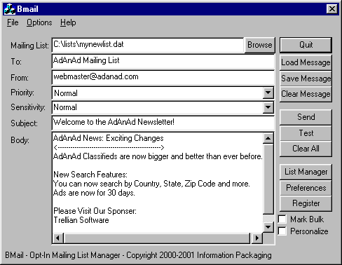 Bmail Screenshot